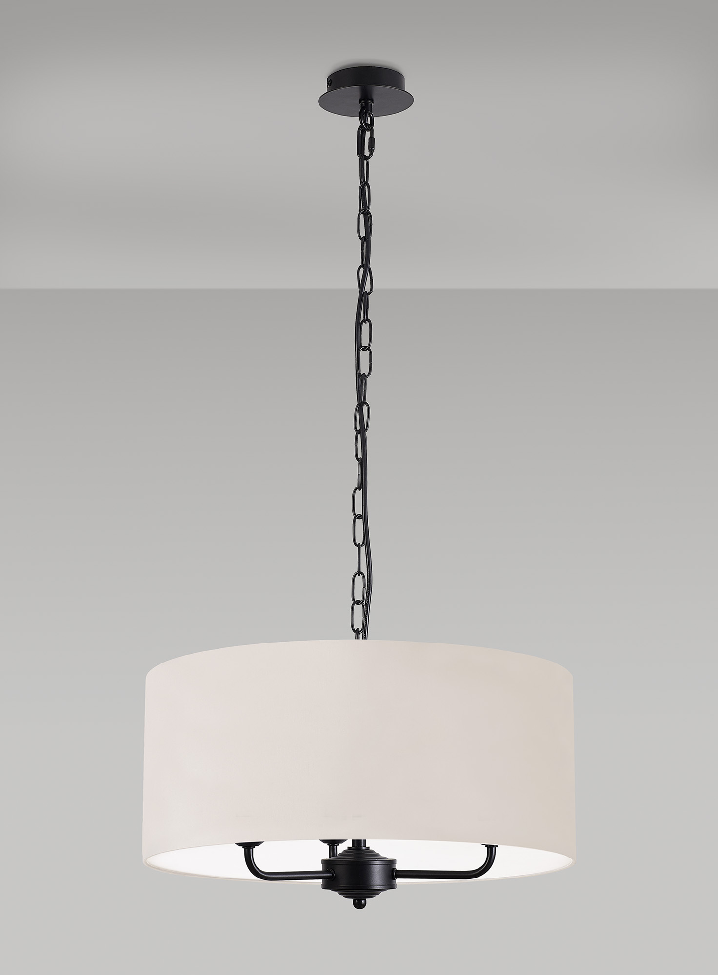 Banyan 50cm 3 Light Pendant Matt Black, Nude Beige/Moonlight DK1038  Deco Banyan